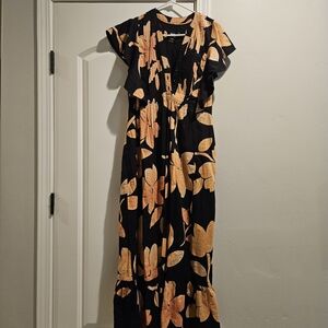 Maeve Black and Orange Maxi Dress